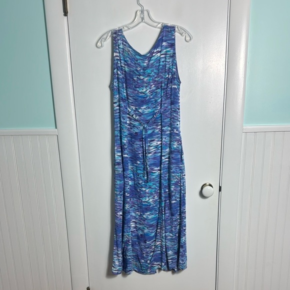 Jams World Vintage Blue Patterned Back Tie midi Dress Size Small - Picture 9 of 13